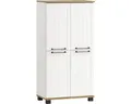 Produktbild: Highboard Möbelpartner Jelda BxHxT 59.8x116.9x32.6 cm mattweiß-eiche landhaus de