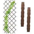 Produktbild: Relaxdays Rankgitter ausziehbar, 3er Set, Rankhilfe Kletterpflanzen, 180x90 cm, Garten, Balkon, Terrasse, Holz, braun