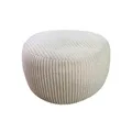 Produktbild: Relaxdays Pouf, Cord, HxD: 25 x 35 cm, Polystyrol-Füllung, rundes Bodensitzkissen, Wohnzimmer Hocker, Sitzpouf, beige
