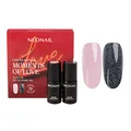 Produktbild: NÉONAIL UV Nagellack Set - Gel Nägel Set MOMENTS OF LOVE – NÉONAIL Farben - UV Lack - Gel Nägel - Nageldesign - Glänzendes Beige Simple Bliss 7,2 ml & Glitzerndes Schwarz Cheerful Nights 7,2 ml