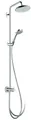 Produktbild: hansgrohe Croma - Duschsystem ohne Armatur, Regendusche (220 mm) mit Umsteller, Handbrause (4 Strahlarten), Schlauch, Brausestange und runder Kopfbrause (1 Strahlart), Chrom, 27224000