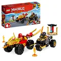 Produktbild: LEGO NINJAGO Verfolgungsjagd Set mit Kais Flitzer und Ras' Motorrad, Spielzeug für Kinder ab 4 Jahren, Ninja-Auto-Spielzeug zum Bauen, Minifigur zum Sammeln 71789