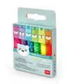 Produktbild: Legami 6er Set Mini Textmarker TEDDY BÄR - Highlighter, Neon Textliner, Marker