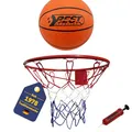 Produktbild: BEST SPORTING Basketballkorb Outdoor Wandmontage Ø 45 cm – Stabiler Stahlkorb mit Netz – Optional mit Ball & Pumpe – Für Kinder & Erwachsene – Basketball Korb für Garten & Hof (Basketball-Set)