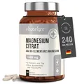 Produktbild: Magnesiumcitrat Kapseln 1480mg | 240 Kapseln | Magnesium Citrat Pur Hochdosiert Magnesiumcitrat Pulver 444mg Elementares Magnesium Citrate Pulver | Hohe Bioverfügbarkeit Komplex | Vegan | VitaBright