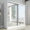Produktbild: Schwebetürenschrank, 2-türig Schrank mit Spiegel  IVAR 200cm (Weib)