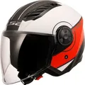 Produktbild: LS2 OF616 Airflow II Cover, Jethelm - Matt Weiß/Rot/Schwarz - 3XL