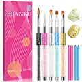 Produktbild: Ebanku 5 teilig Nagel Gel Pinsel Set für UV-Gel und Acrylfingernägel, Nagel Kunst Malerei Zeichnung Pinsel Nailart Nagelzubehör Nageldesign Modellage Pediküre Maniküre