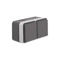 Produktbild: Berker 47843515 SCHUKO-Steckdose 2-fach waagerecht mit Klappdeckel AP W.1 grau