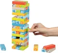 Produktbild: Geschicklichkeitsspiel Wackelturm mit Tiermotiven 7,5 x 7,5 x 27 cm, Holz, 55...