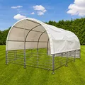Produktbild: Unterstand Weidezelt Weideunterstand Pferd Stall Zelt Gatter + Plane 4x6 m mobil