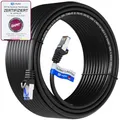 Produktbild: HB-DIGITAL 40m CAT 6a Outdoor LAN Kabel Netzwerkkabel Patchkabel IP66 - GHMT Zertifiziert - RJ45 Ethernet S/FTP PiMF 10 Gbit/s AWG 27/7 für Außen- & Innenbereich wasserdicht - Schwarz