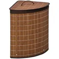 Produktbild: HOMCOM Bambus Wäschekorb mit Deckel 55L Wäschesammler mit Griffen, herausnehmbarer Wäschesack, Eck Wäschetonne Laundry Baskets für Waschküche Badezimmer Schlafzimmer Braun