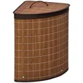 Produktbild: Wäschekorb 55L Wäschesammler Wäschebox mit Deckel, Griff, Bambus, Braun