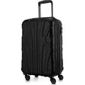 Produktbild: Suitline - leichtes Handgepäck 55x35x20 cm Flugzeug-Trolley 34 L Bordgepäck Hand-Koffer leicht Bord-Koffer 4 Rollen Kabinengepäck Hand Luggage T... - Schwarz