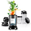 Produktbild: GOURMETmaxx Mr. Magic Power Pro Mixer 400 Watt | Smoothie Maker mit to go Deckel | Standmixer mit Mixbecher & Frischhaltedeckel zum Aufbewahren | Blender mit Zubehörset L für Shakes, Smoothies etc.