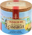 Produktbild: Le Saunier de Camargue Fleur De-Sel Zitrone Thymian in 125 g Dose, Premium Meersalz aus Süd-Frankreich, Ideal als Finishing von Speisen und zum Verfeinern von Gerichten