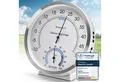 Produktbild: MAVORI Raumthermometer und Hygrometer analog aus Edelstahl - präzise und stilvoll - Ø 12,5cm, batteriefreier Betrieb (Bi-Metall)