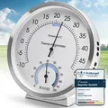 Produktbild: ® 2in1 Thermometer & Hygrometer aus Edelstahl | Analog Hygrometer & Thermomet...