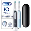 Produktbild: NEU Oral-B Elektrische Zahnbürste iO Series 3 Duo Mattschwarz Eisblau Reiseetui