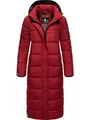 Produktbild: Navahoo Damen Wintermantel warmer Steppmantel lang mit abnehmbarer Kapuze Isalie Dark Red Gr. S