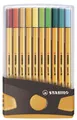 Produktbild: STABILO Fineliner point 88 20er ColorParade grau/orange Kunststoff-Klappbox