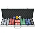 Produktbild: Poker Set mit 500 Chips Aluminium Pokern Koffer Pokerkoffer