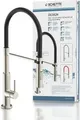 Produktbild: SCHÜTTE Küchenarmatur DESIGN mit Geschirrbrause, Wasserhahn Küche ausziehbar, schwenkbare Mischbatterie Küche, Edelstahloptik/Schwarz
