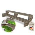 Produktbild: Gartenwelt Riegelsberger Terrassentreppe aus imprägnierter Kiefer – 190 cm breit, 2 Stufen, Gesamthöhe 38 cm – wetterfeste Außentreppe aus Massivholz inkl. Wangen, Bohlen & Schrauben