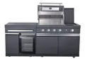 Produktbild: Buschbeck Outdoorküche Newcastle Black 199x12 x58 cm, Gas Grill Kühlschrank BBQ