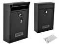Produktbild: Briefkasten Stahl Postkasten Schwarz Wandbriefkasten Mailbox 21,7cm x 32cm x 8,5