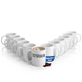 Produktbild: BigDean 12 Stück große Kaffeebecher weiß 300ml spülmaschinenfest aus hochwertigem Porzellan - Tassen zum Bemalen - Kaffeepott Glühweinbecher Kaffeetasse weiß - Kaffeetassen Set groß
