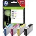 Produktbild: HP 364 Multipack Original Druckerpatronen N9J73AE schwarz cyan magenta gelb