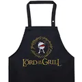 Produktbild: EXPRESS-STICKEREI BBQ Grillschürze - Lustige Kochschürze für Grillfans - Verstellbare Latzschürze für Männer/Frauen - Küchenschürze mit Spruch The lord of the grill