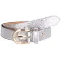 Produktbild: MIRROSI Ledergürtel Damen Herren Gürtel, Made in Italy, 3cm breit (Passt fast zu jeder Hosenschlaufe, aus Echtem Leder) silberfarben 100cm