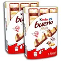 Produktbild: 2 er Pack Ferrero kinder bueno White 2 x117 g Waffel mit feiner Milchhaselnusscreme-Füllung überzogen mit Weißer Schokolade