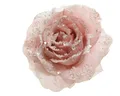 Produktbild: Kaemingk Weihnachtsbaumklammer, Kunstblumen Rose auf Clip 14cm rosa
