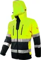 Produktbild: ACE Neon Warnschutz-Jacke - starke Softshell-Warnjacke inkl. Reflektoren und abnehmbarer Kapuze - EN ISO 20471 - Gelb - 3XL