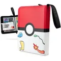 Produktbild: Sammelalbum für Sammelkarten - Sammelkarten Album mit Reißverschluss - 4-Pocket Binder - 55 Seiten für 440 Karten - Pokeball-Design