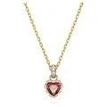 Produktbild: Swarovski Chroma Anhänger, Vergoldete Damenhalskette mit Herz-Motiv und Strahlenden Swarovski Kristallen