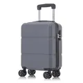 Produktbild: YONSLY Trolley Reisekoffer Suitcase, Rollkoffer Handgepäck mit 4 Rollen 360°, Hartschalenreisekoffer, Zahlenschloss, Weicher Gummigriff (S, Grau)