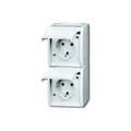 Produktbild: Busch-Jaeger 20-02EW-54 SCHUKO Steckdose 2-fach senkrecht ocean (IP44) alpinweiß