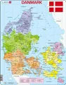 Produktbild: Puzzle - Dänemark (politisch) (2018) | Puzzle | Larsen | EAN 7023852112380