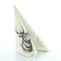 Produktbild: Sovie HORECA Serviette WILD aus Linclass® Airlaid, 40 x 40 cm, 50 Stück – edle Servietten mit braunem Hirschmotiv und Geweih, Ideal für Wildsaison, Jagdgesellschaften, Gastronomie & Events