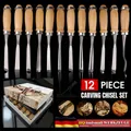 Produktbild: Schnitzwerkzeug Satz 12tlg Hohlbeitel Stechbeitel Stecheisen Schnitzeisen Set DE