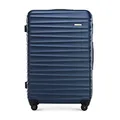 Produktbild: WITTCHEN Reisekoffer Groß Rollkoffer Trolley Großer Koffer Check-In Gepäck Hartschale aus ABS 4 Spinner-Rollen Zahlenschloss Groove Line Größe L Marineblau Lufthansa/Eurowings/Ryanair