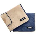 Produktbild: FLUFFINO® Hundehandtuch Mikrofaser – 2er-Pack - 120 x 70 cm - Beige & Blau
