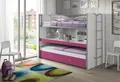 Produktbild: Vipack Hochbett Bonny, mit 3 Schlafgelegenheiten, super praktisch im Kinderzimmer (B/H/T ca. 222x161x102cm, Dekor Oberfläche, in verschieden Farben) mit großer Schreibplatte, Regalfächern, viel Funktion auf kleinem Raum