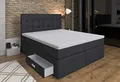 Produktbild: Tesla Dreams Boxspringbett 160x200 Ankona - Schublade, 7 Zonen-Taschenfederkern-Matratzen, H2/H3, Topper Komfort, Anthrazit