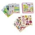 Produktbild: HABA 7392 - Magnetspiel Anziehpuppe Lilli 1 Box, 4 Hintergrundbilder, 54 magnetische Puzzleteile.